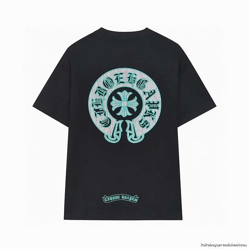 Chrome Hearts Cross Embroidered Vintage Style Black T-Shirt