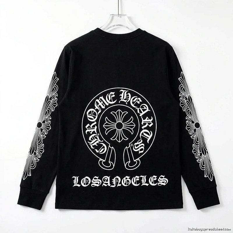 Chrome Hearts Cross Flower Dark Style Black Long Sleeve