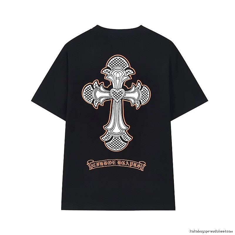 Chrome Hearts Cross Gothic Style Black Short-sleeve T-shirt