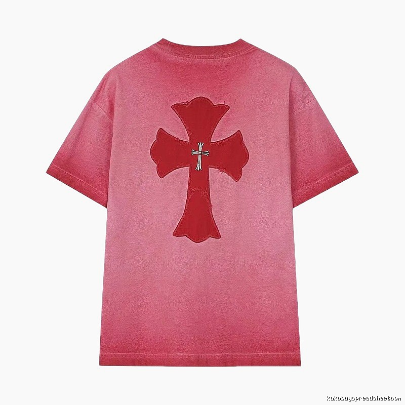 Chrome Hearts Cross Patch Street Style Pink T-Shirt