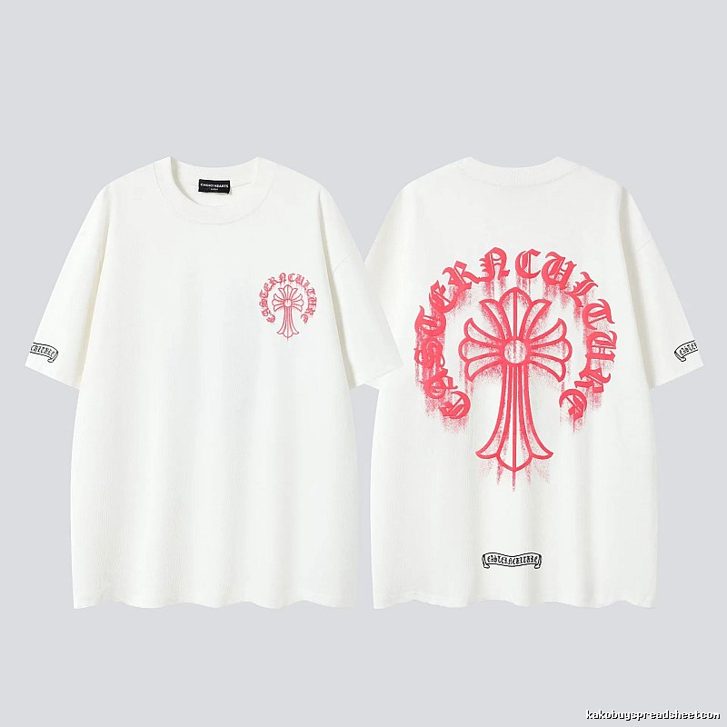 Chrome Hearts Cross Print Street Style Off-white T-Shirt