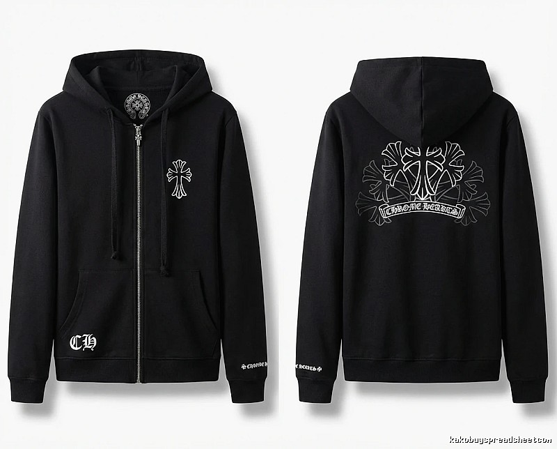 Chrome Hearts Cross Print Style Black Sweatshirt