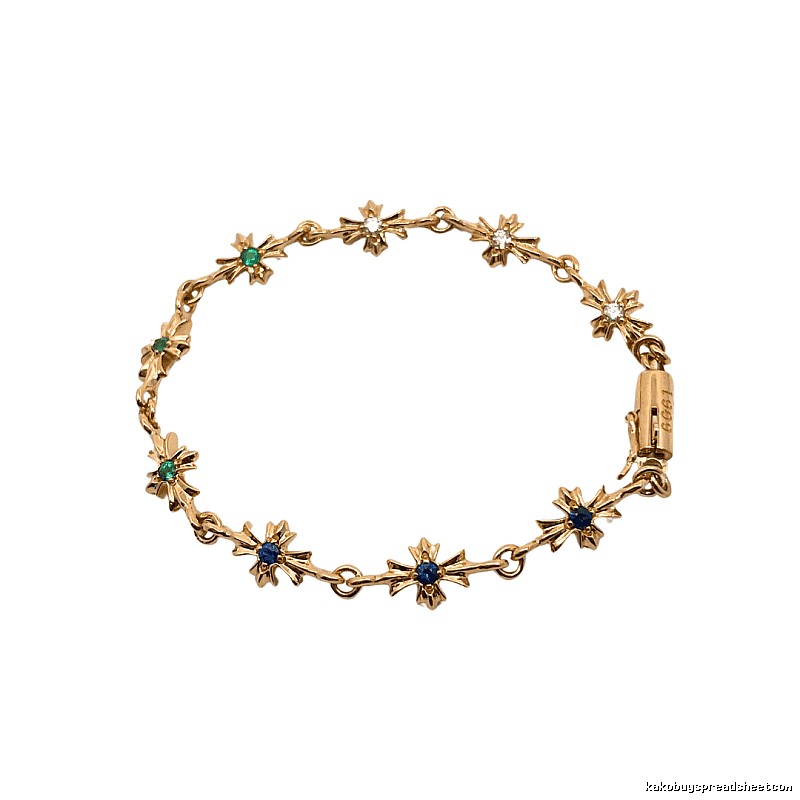Chrome Hearts Cross Star Retro Style Gold Bracelet
