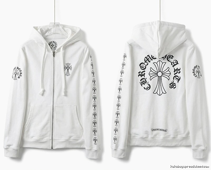 Chrome Hearts Cross Trendy White Hoodie
