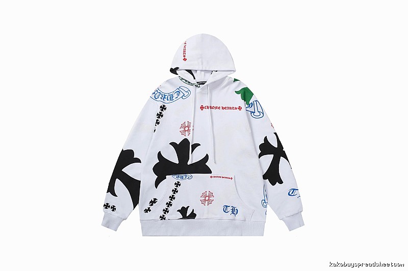 Chrome Hearts Gift Ready Cross graphic hoodie Black Blue Cross with Fresh Pattern