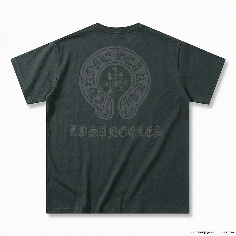 Chrome Hearts Gothic Style Dark Grey T-shirt