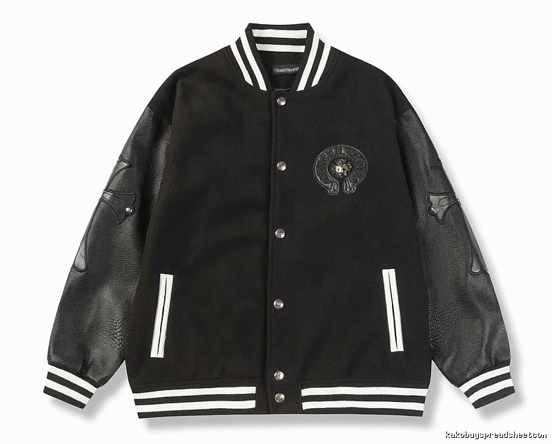 Chrome Hearts retro-style black baseball uniform.