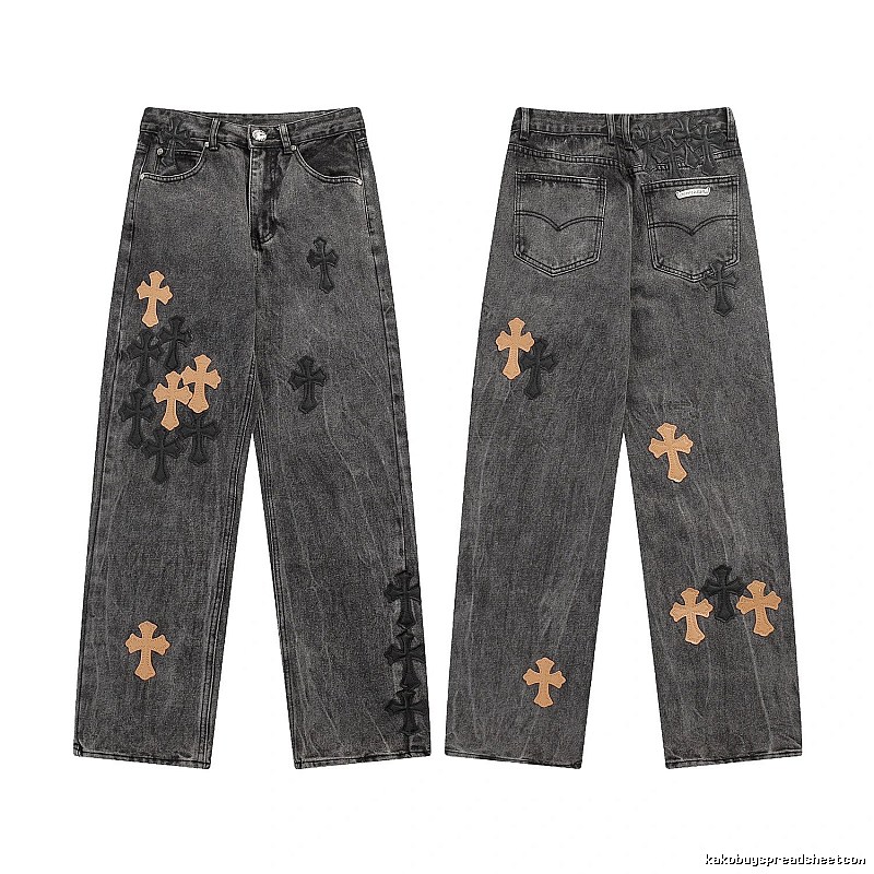 Chrome Hearts Travel Graphic jeans Light Denim Jeans with Soft Visual Tone