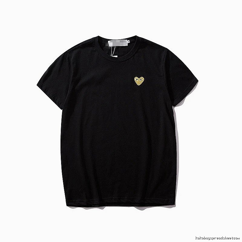 Comme des Garcons PLAY 2021-53 Black Style 2153 Heart Logo T-Shirt Warm Weather