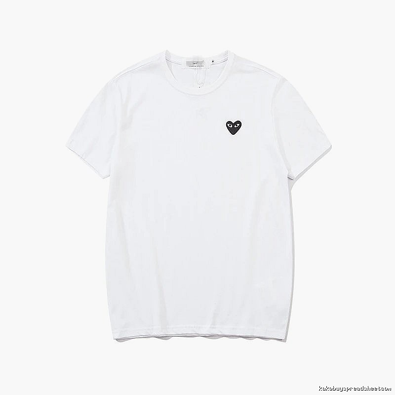 Comme des Garcons PLAY 2021-95 White Style 2195 Heart Logo T-Shirt Layered Outfit