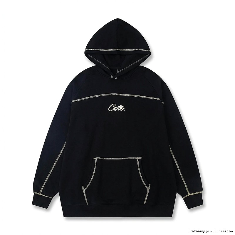 Corteiz Embroidered Simple Style Black Sweatshirt