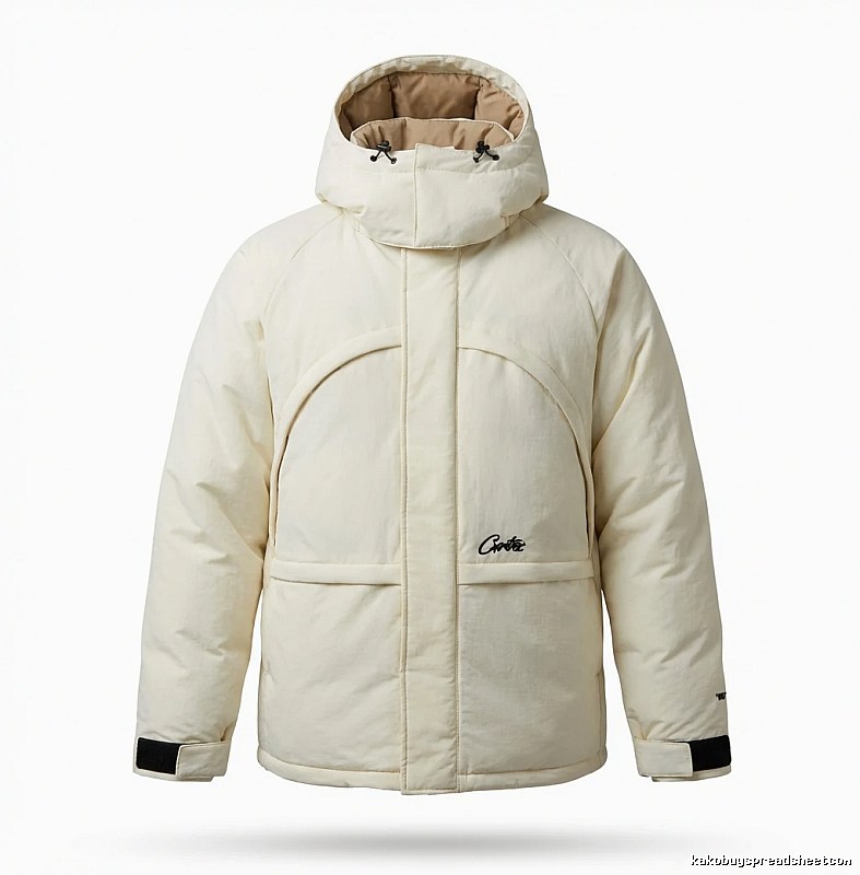 Corteiz functional style white cotton-padded jacket