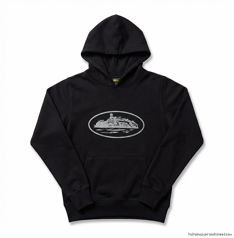 Corteiz Island Logo Minimalist Style Black Sweatshirt