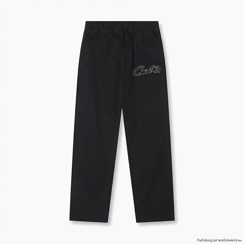 Corteiz minimalist style black long trousers