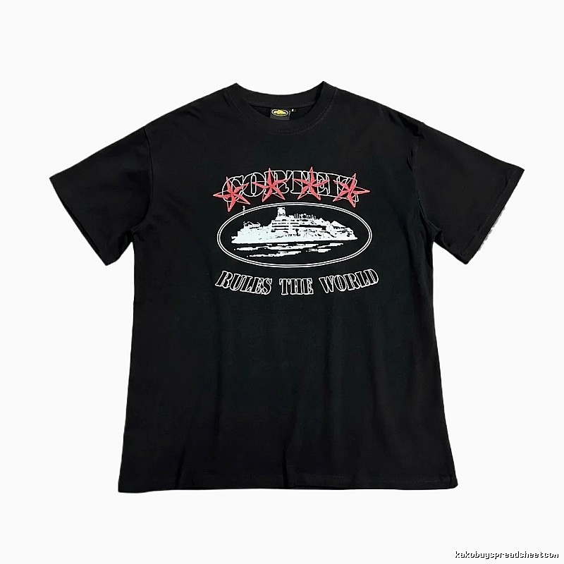 Corteiz Printed Trendy Black T-shirt