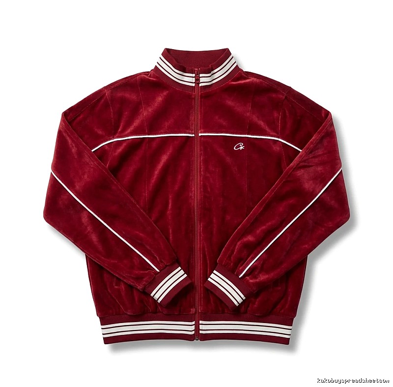 Corteiz retro-style burgundy jacket