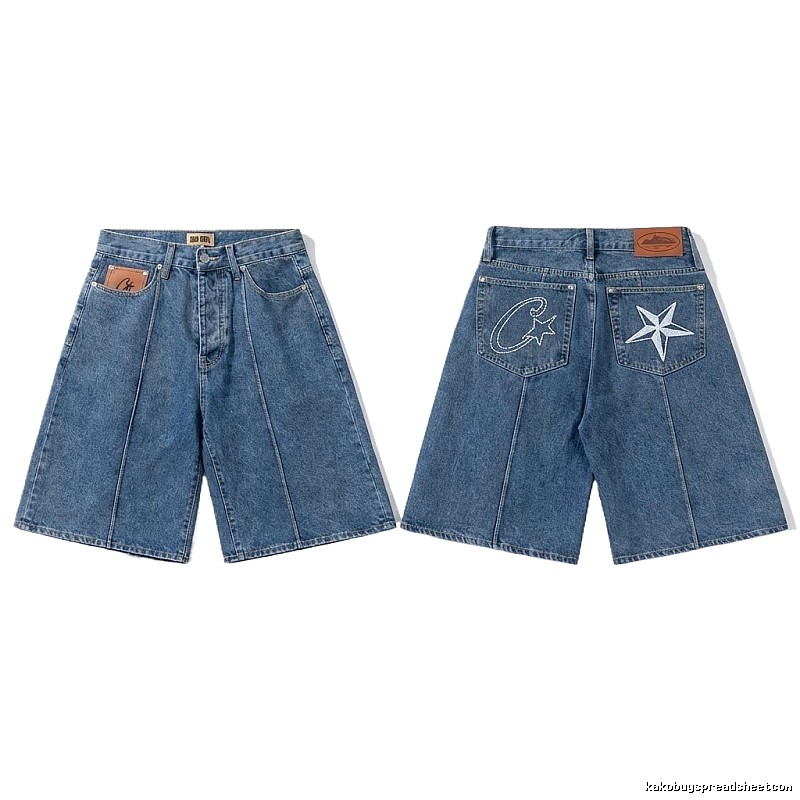 Corteiz retro-style denim shorts