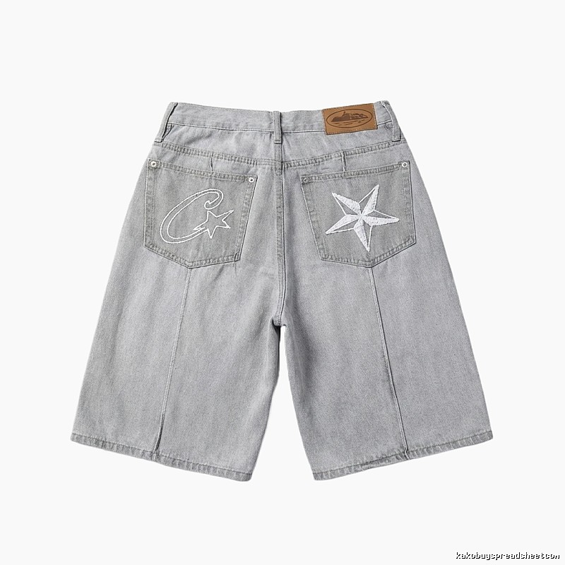 Corteiz retro-style denim shorts