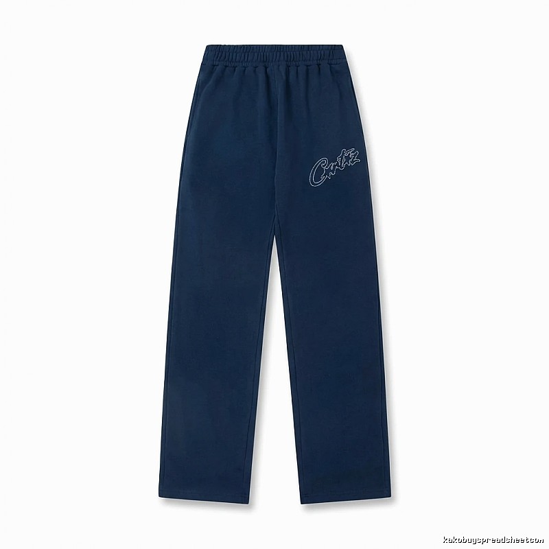 Corteiz simple style dark blue trousers