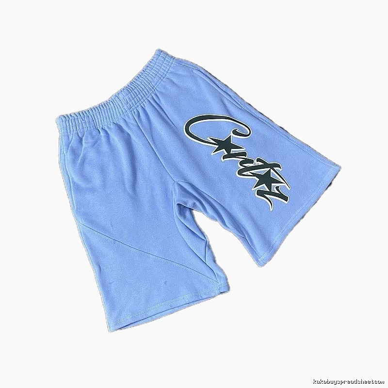 Corteiz star - printed light blue shorts