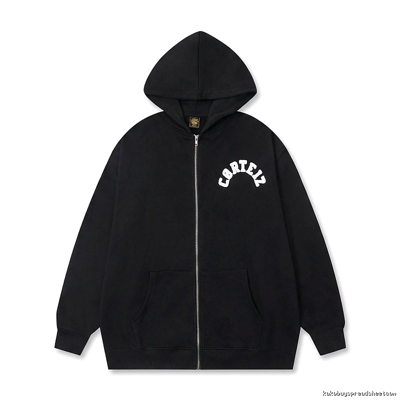 Corteiz street-style black hoodie