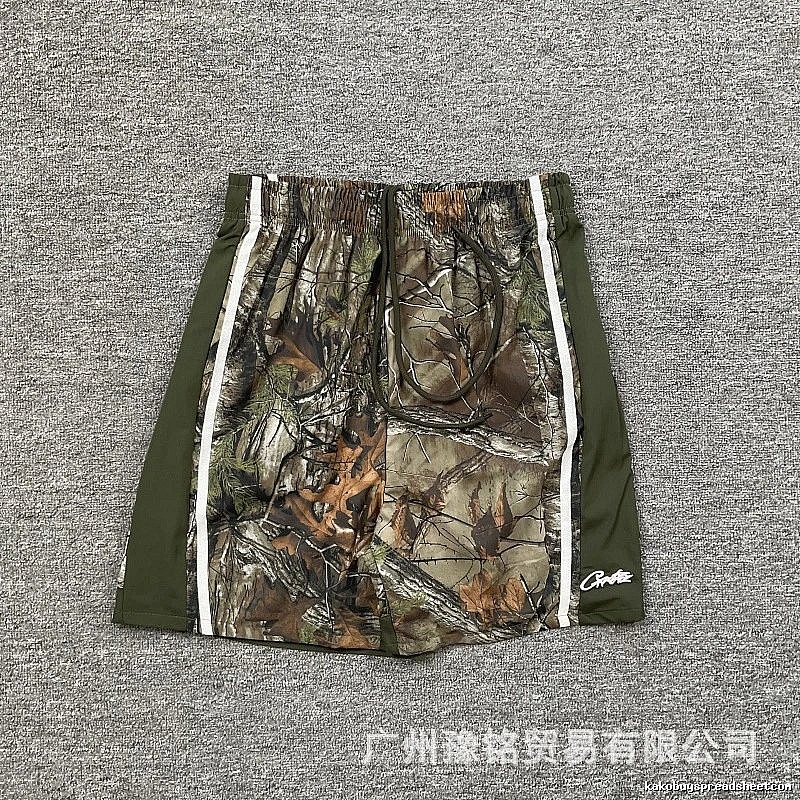 Corteiz Street Style Camouflage Army Green Athletic Shorts