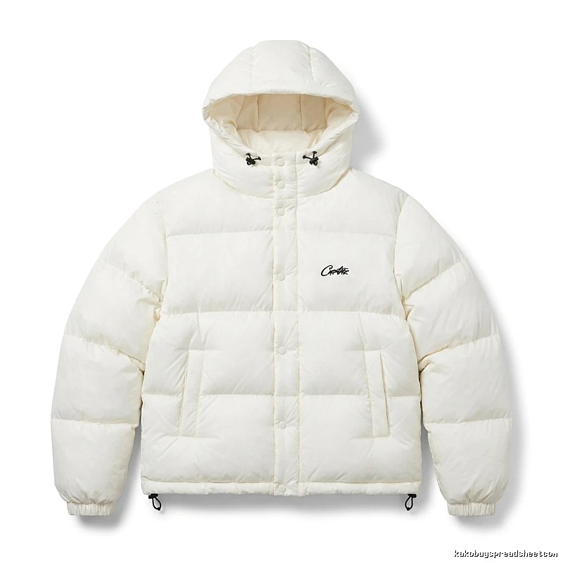 Corteiz trendy brand simple style white cotton-padded coat