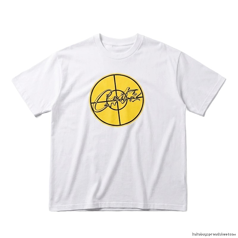 Corteiz Yellow Bullseye Trendy Cool White T-shirt