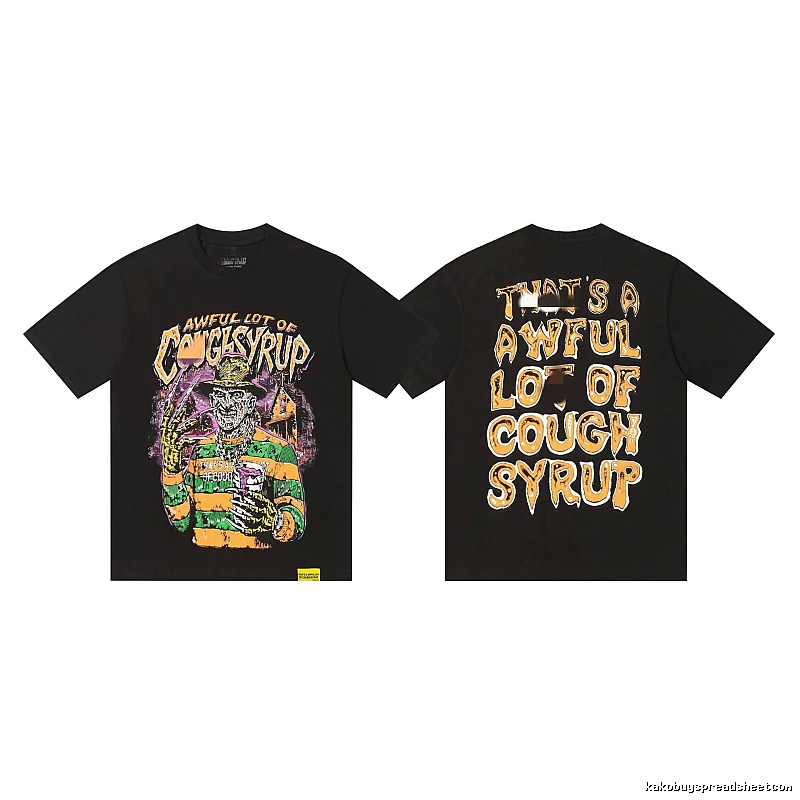 COUGH SYRUP Dark Vintage Print Black Short-sleeve T-shirt