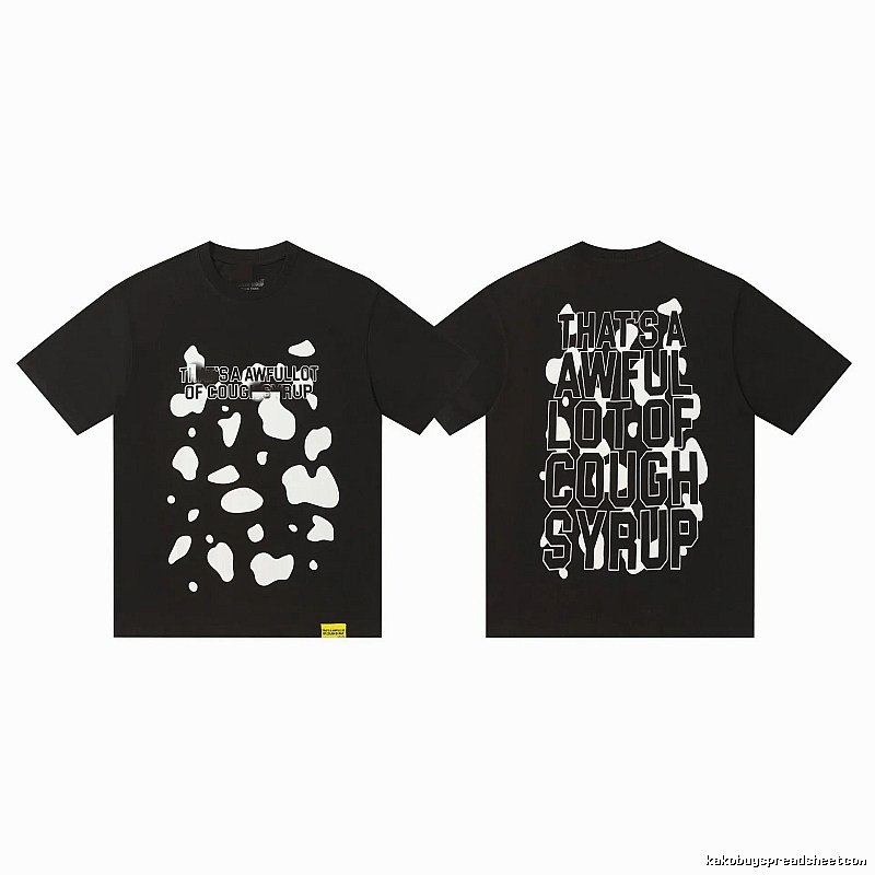 COUGH SYRUP Printed Street Style Black Short Sleeve T-shirt