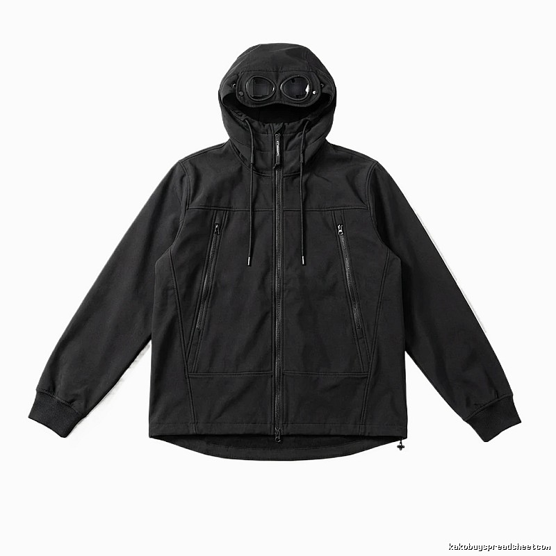 C.P. hooded simple style black coat