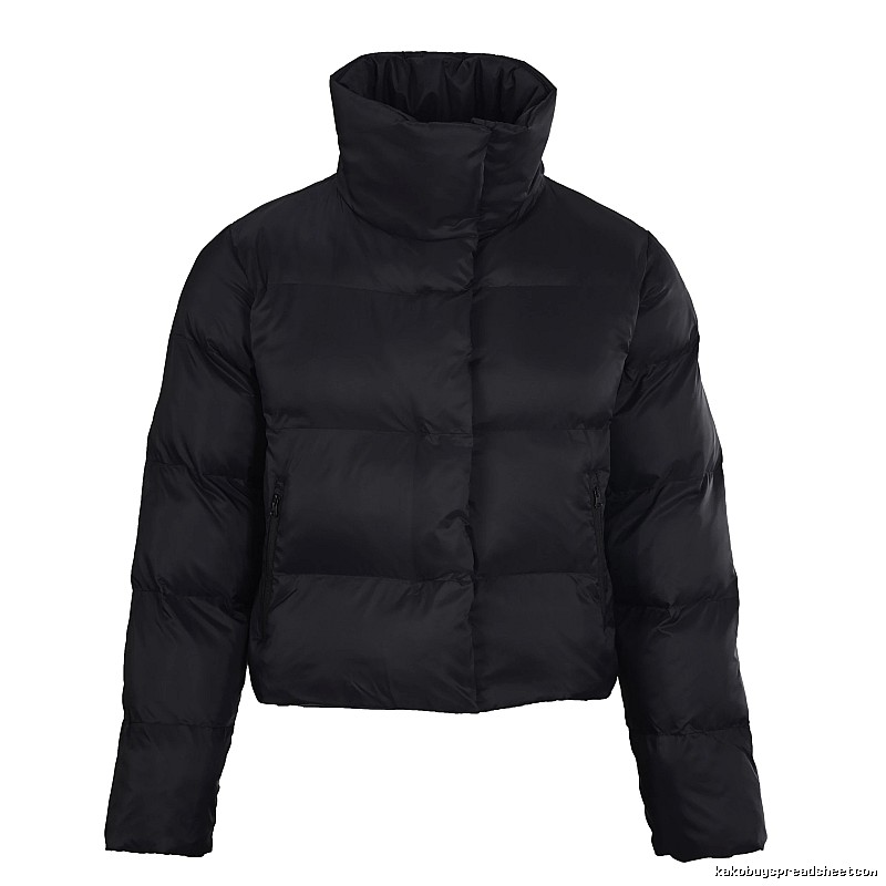 Daily Edit Stand-Collar Puffer Jacket - Black