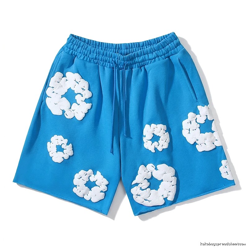 DENIM TEARS Blue and White Retro Shorts