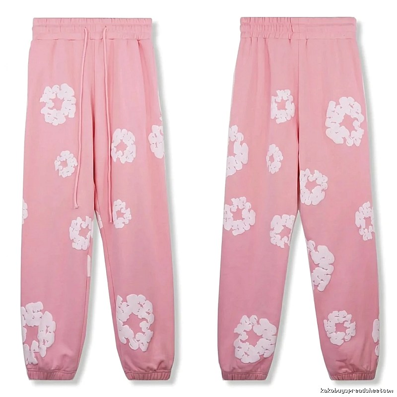 DENIM TEARS Flower Pink Sweatpants