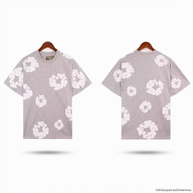 DENIM TEARS Printed Casual Grey T-shirt