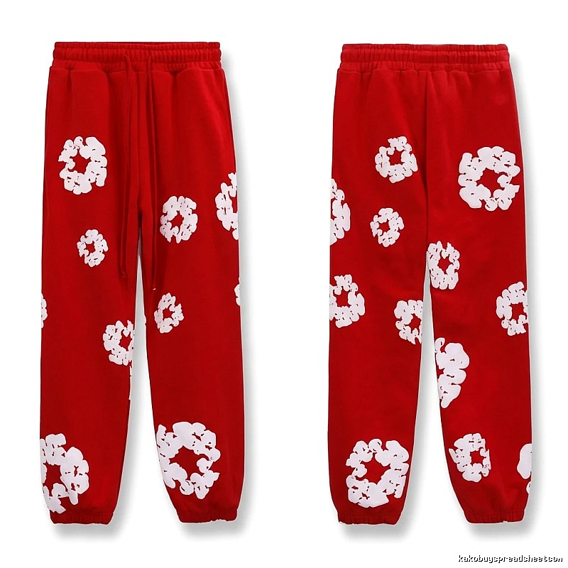 DENIM TEARS Printed Casual Red Pants