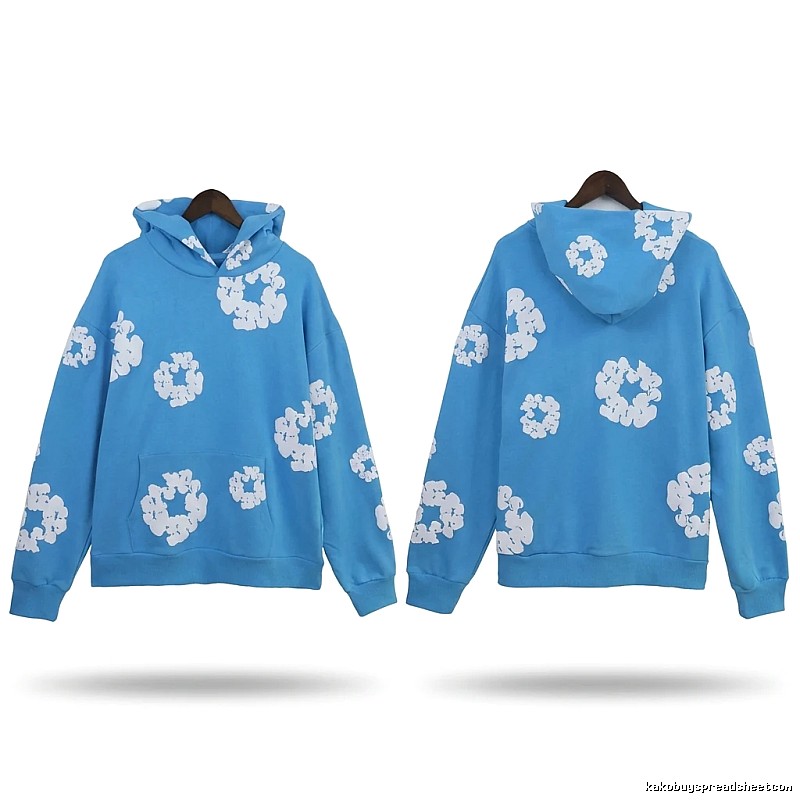 DENIM TEARS Printed Casual Style Blue Sweatshirt