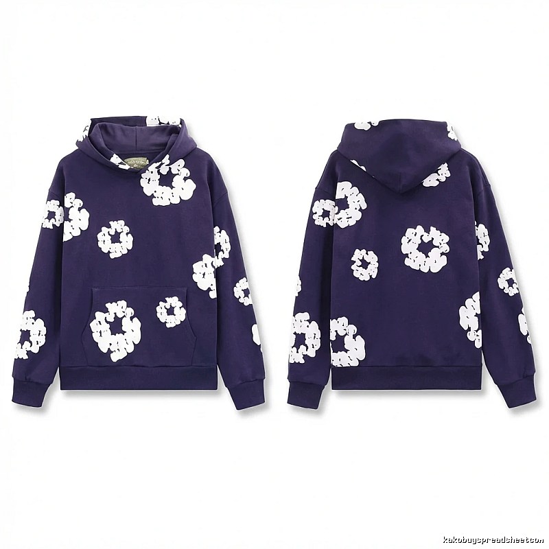 DENIM TEARS Printed Vintage Navy Blue Sweatshirt