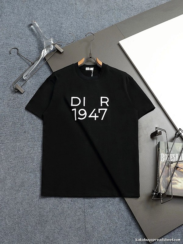 Dior 1947 Minimalist Trendy Black Short-sleeve T-Shirt