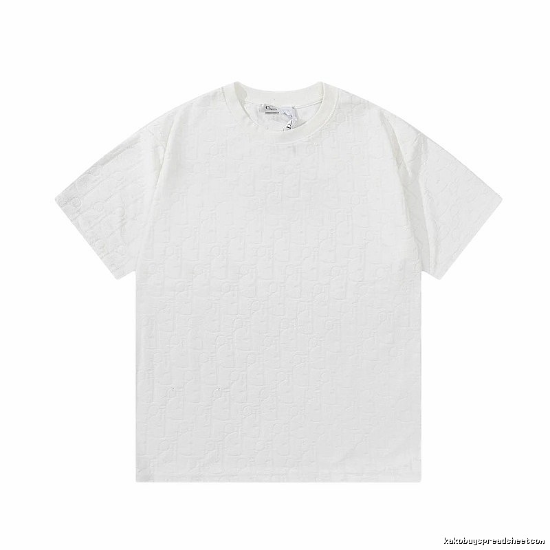 Dior All-over Monogram Print Light Luxury Style White T-Shirt