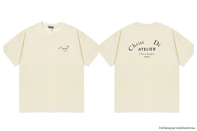 Dior Atelier Minimalist Style Beige Short-sleeve T-shirt