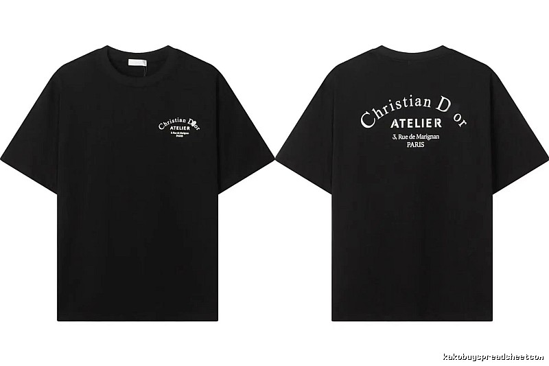 Dior ATELIER Minimalist Style Black Short-Sleeve T-Shirt