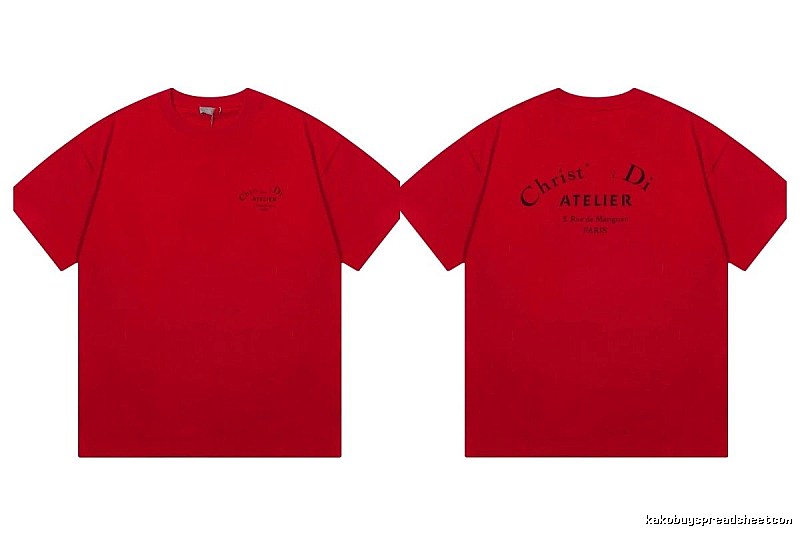 Dior Atelier Minimalist Style True Red Short-sleeve T-shirt