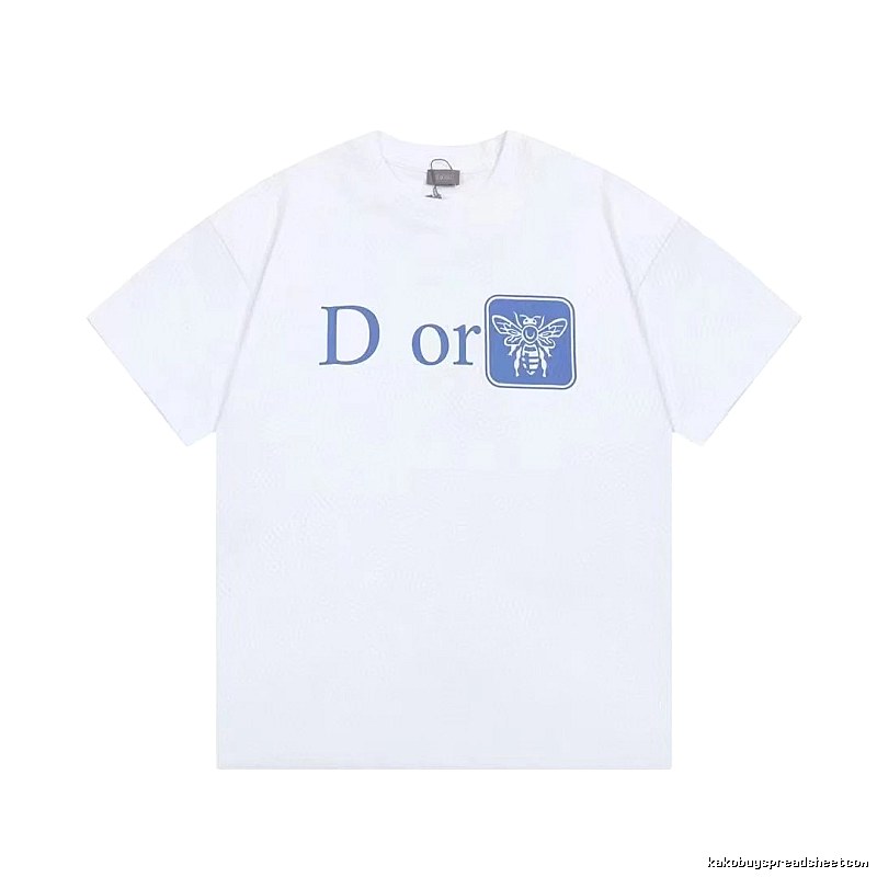 Dior Bee Print Casual Style White T-Shirt