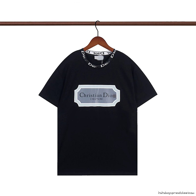 Dior Couture Minimalist Style Black Short-Sleeve T-Shirt