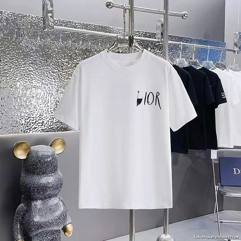 Dior Graffiti Casual Style White Short-sleeve T-shirt