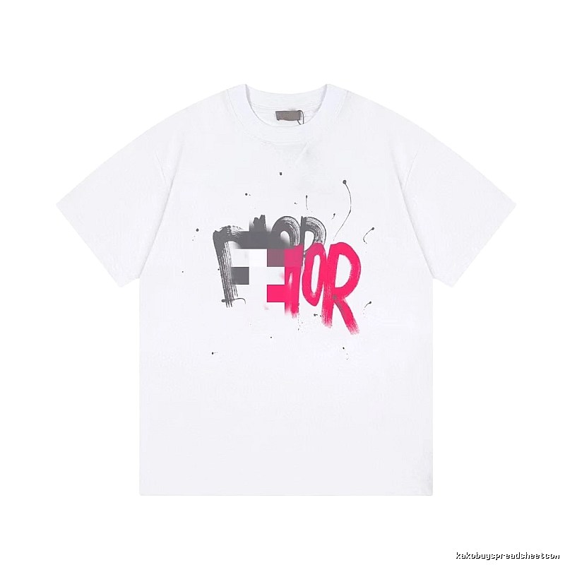 Dior Graffiti Collection Street Style White Short-sleeve T-shirt
