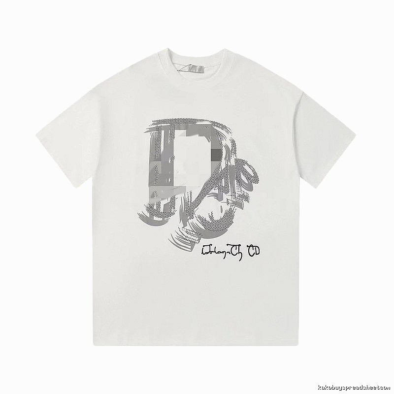 Dior Graffiti Collection Trendy & Cool Style White Short-sleeve T-shirt