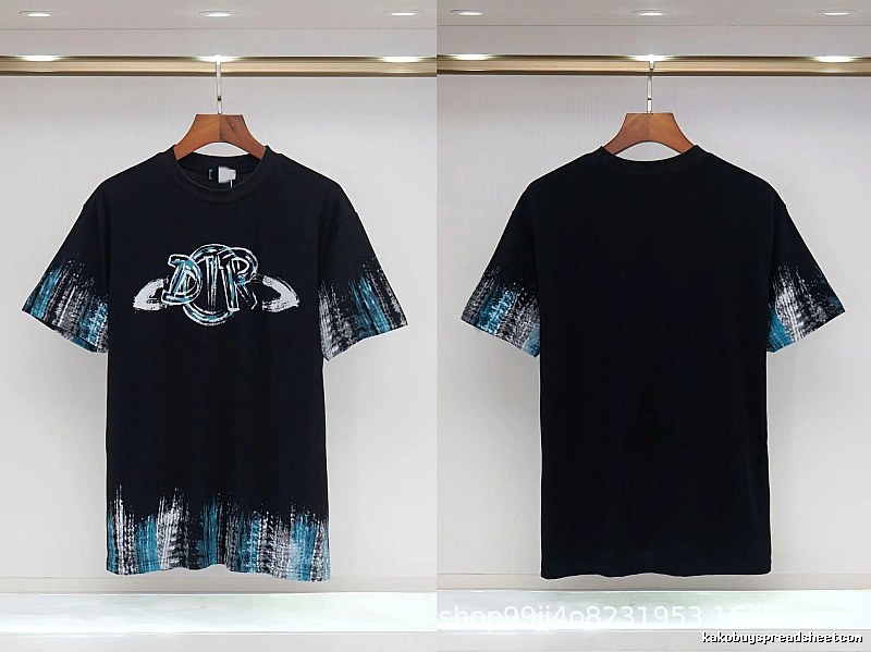 Dior Graffiti Cool Trendy Black Short-sleeve T-shirt