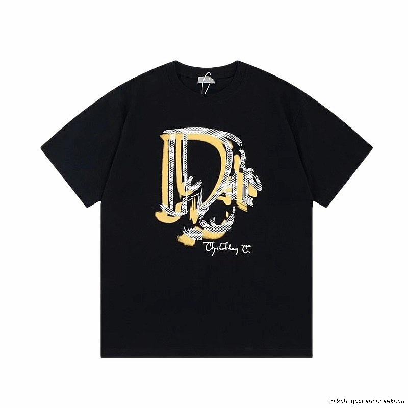Dior Graffiti Print Street-style Black T-Shirt
